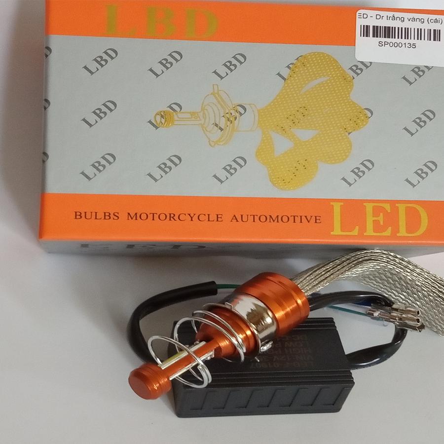 Đèn led xe máy LED LBD chân M5 - 40W - (Trắng -  vàng)
