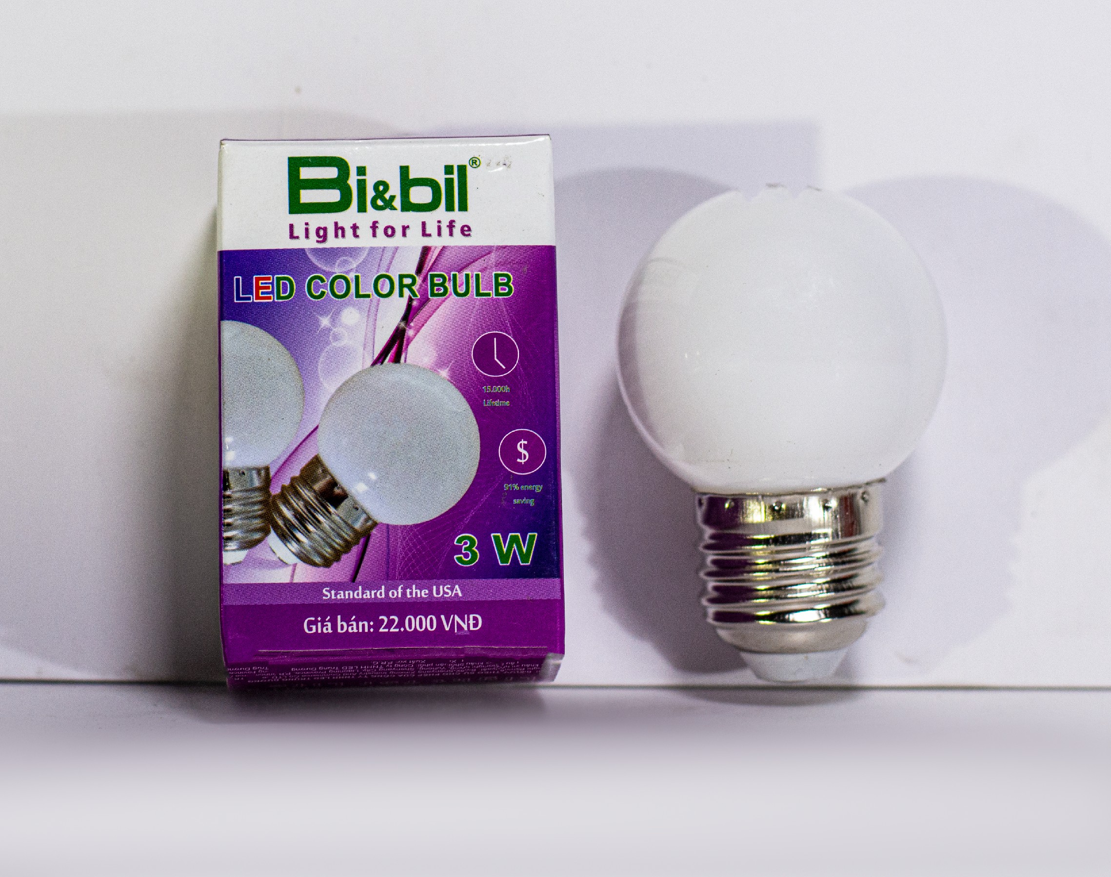 Bóng đèn led trái chanh 3W Bi&bil nhiều màu