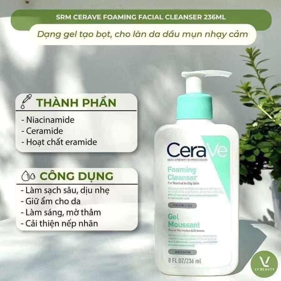 Sữa rửa mặt Cerave nội địa Pháp 236ml