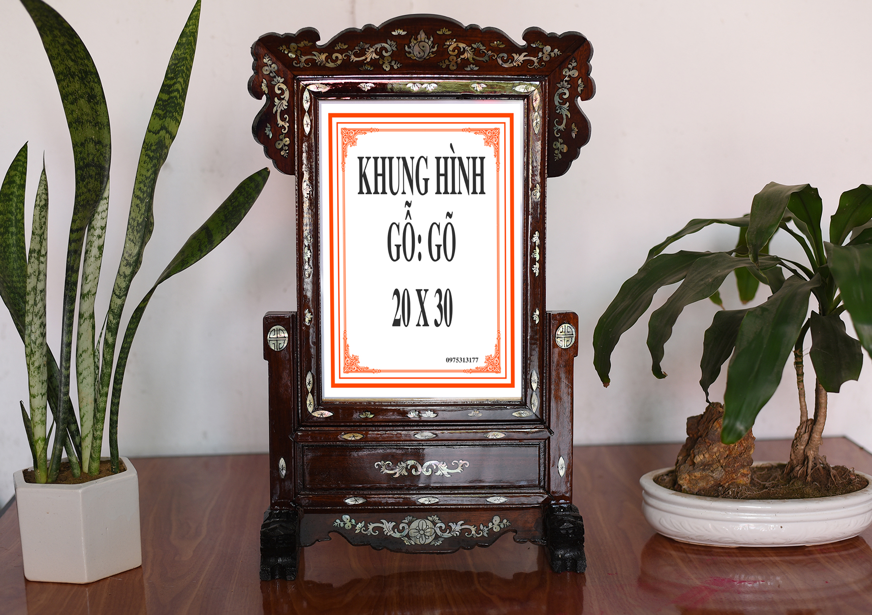 KHUNG ẢNH THỜ GỖ GÕ 20 + 30
