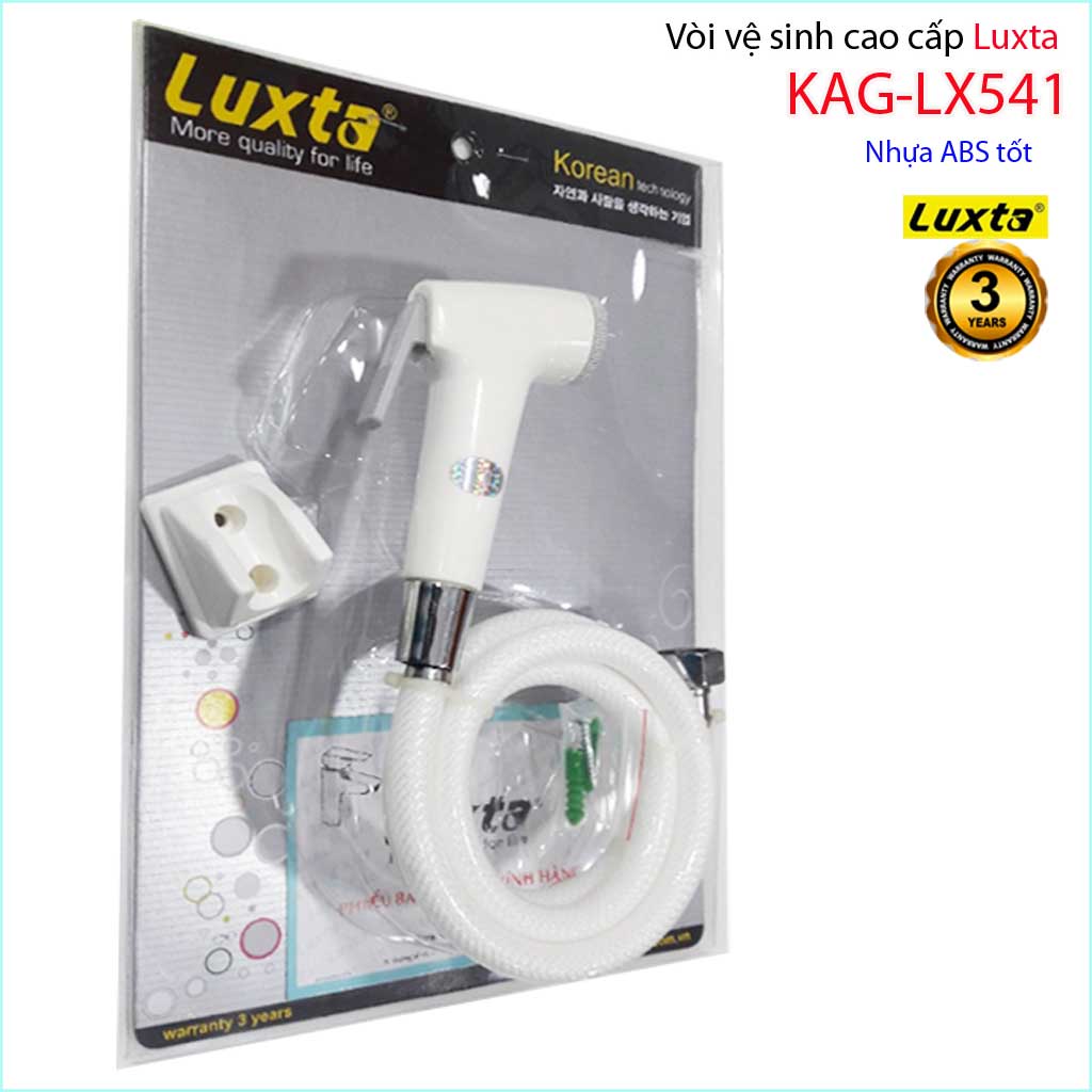 Vòi xịt vệ sinh luxta kag-lx541, dây xịt nhựa 100% tia nước mạnh sử dụng siêu bền
