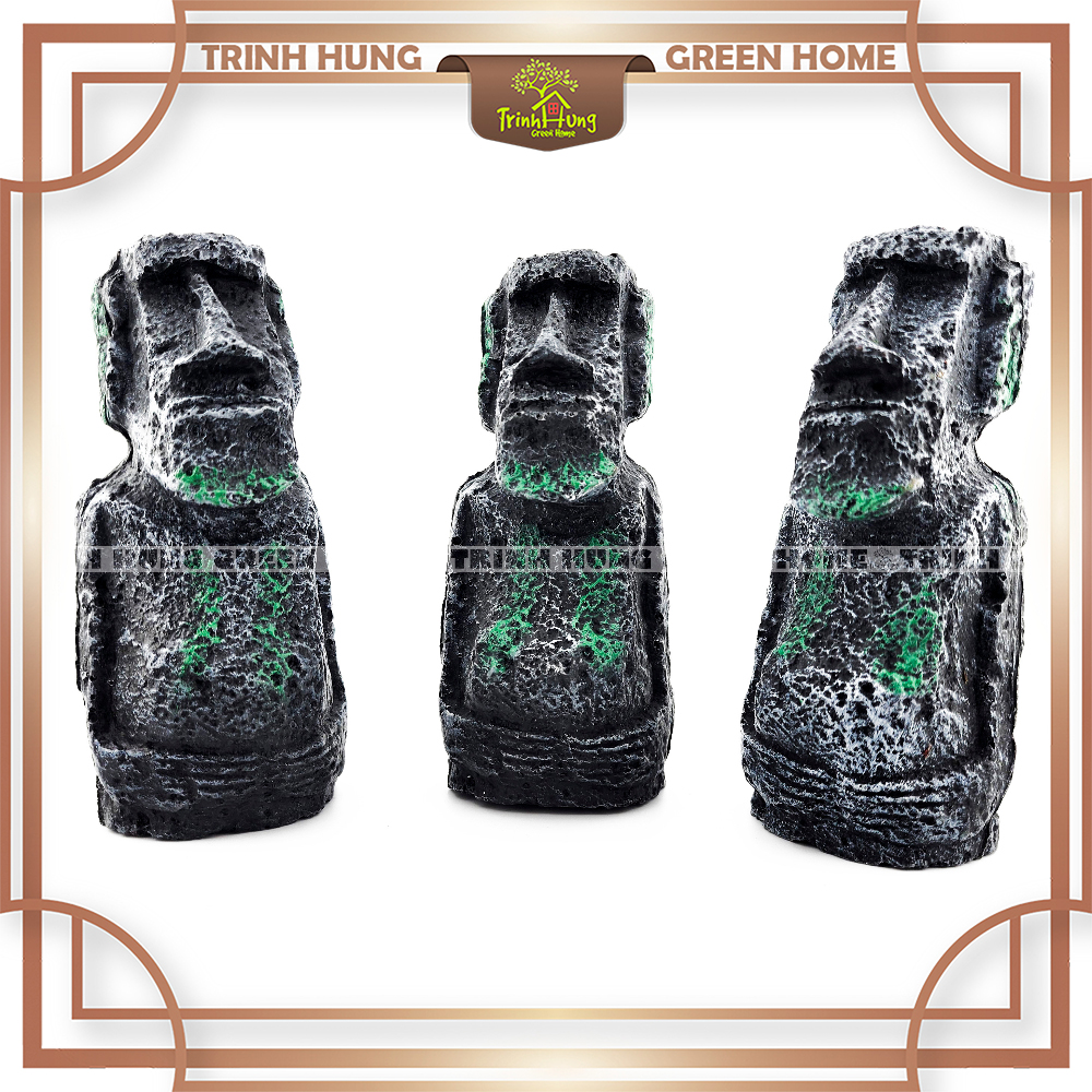 Tượng Moai, tượng đá đảo phục sinh - trang trí tiểu cảnh, bán cạn, thủy sinh, terrarium