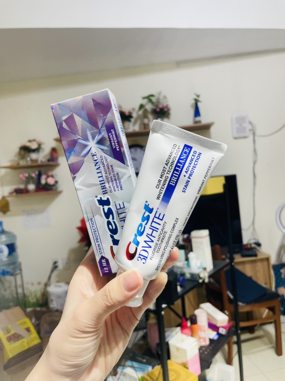 KEM ĐÁNH RĂNG CREST 3D WHITE BRILLIANCE 116G (mỹ) kem danh rang crest