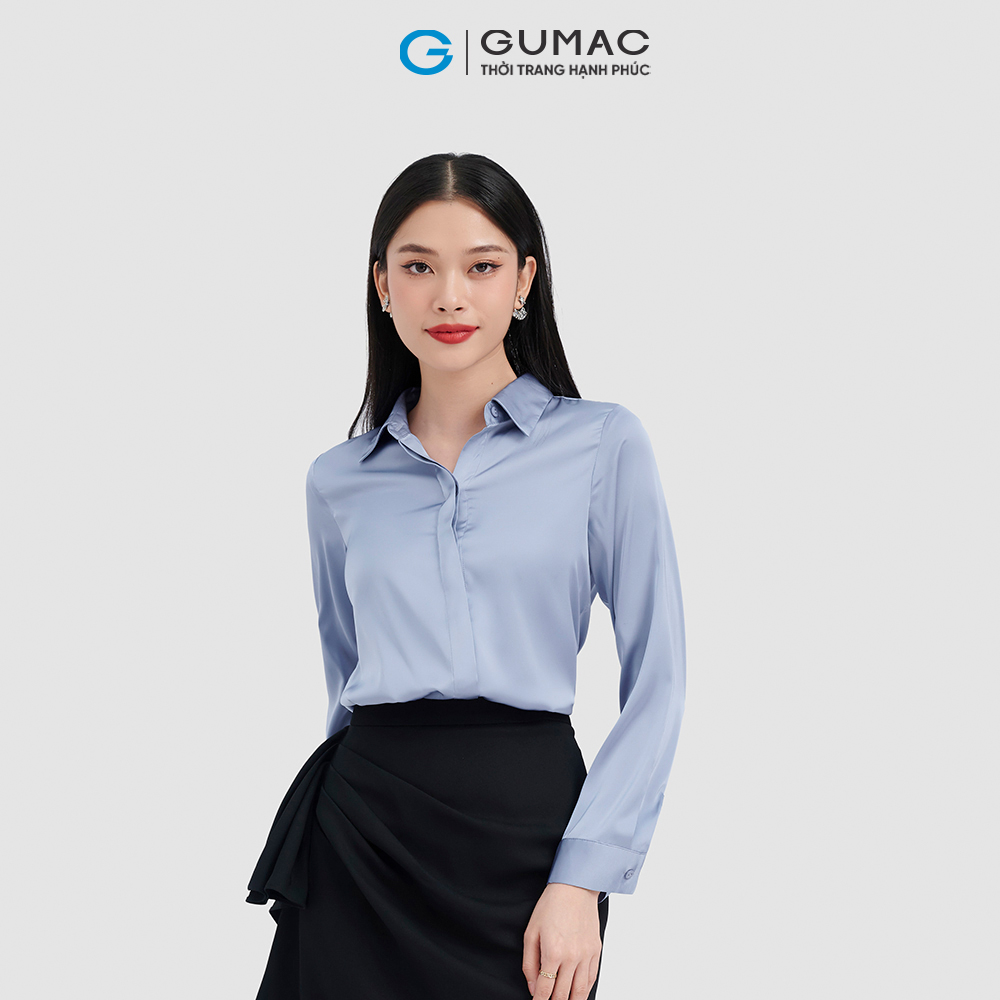 Áo sơ mi nẹp che thời trang GUMAC AC10041