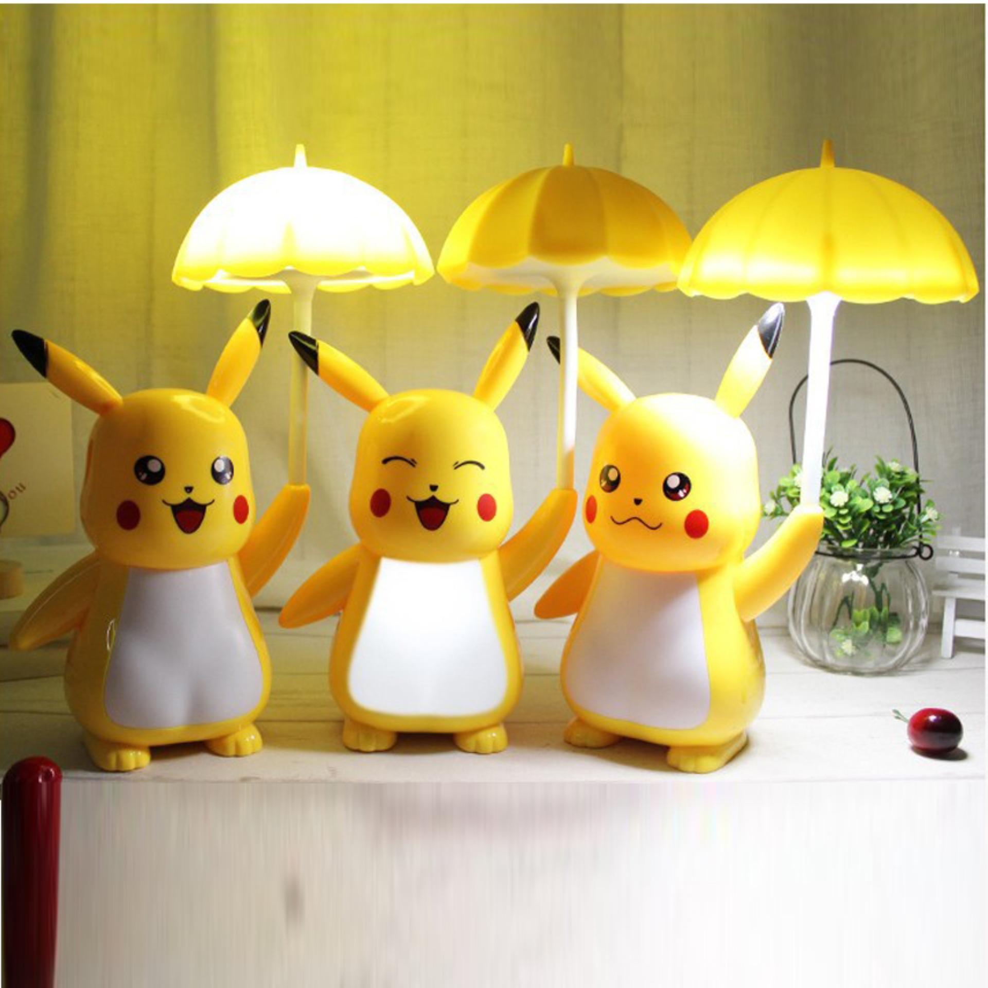 Đèn học để bàn, đèn để bàn pikachu, đèn học chống cận, đèn học cho bé, đèn ngủ pikachu 3 chế độ sáng