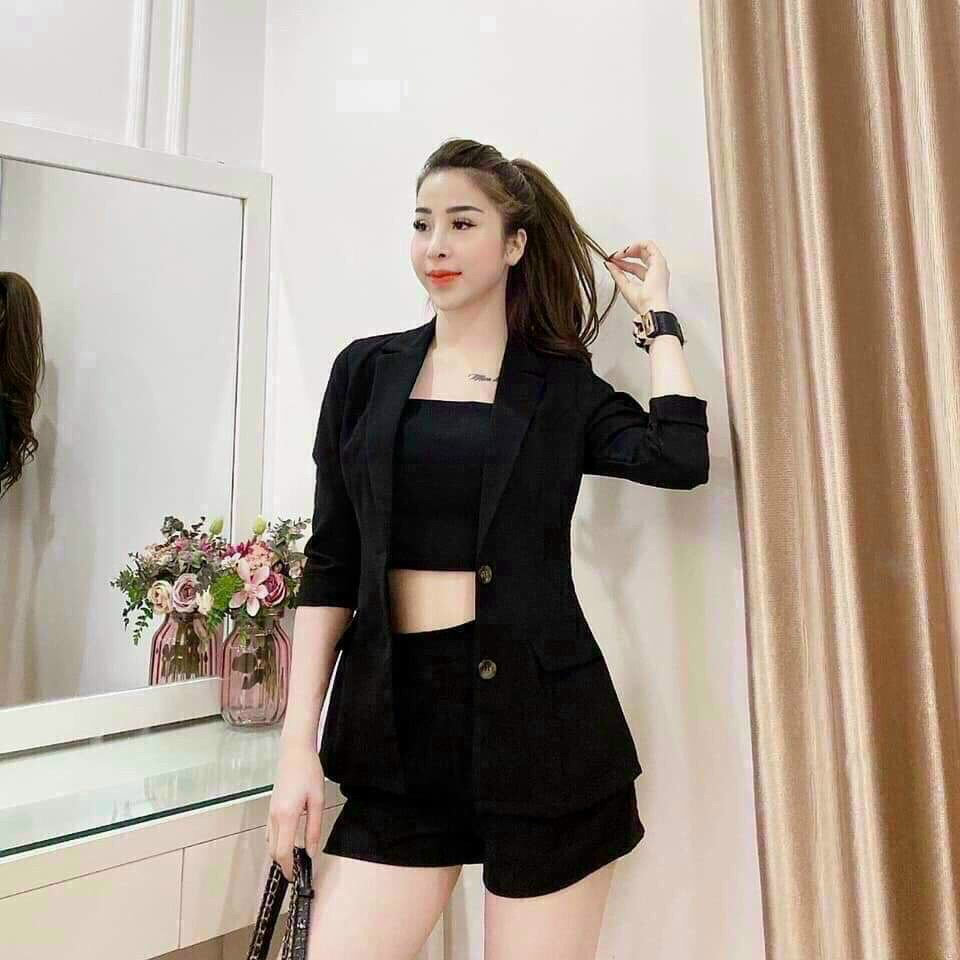 [Hàng Cao Cấp SALE ] ĐỒ NỮ - SÉT VETS 3 MÓN NÚT CÀI CAO CẤP