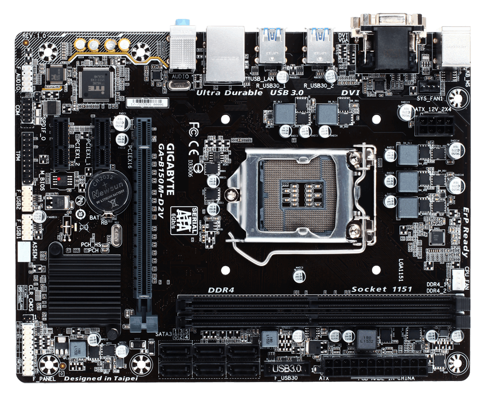 [ VI TÍNH VINH GAMING ] Mainboard B150M - GIGABYTE B150M D2V Chính hãng - socket 1151 dùng cho cpu gen 6 - 7