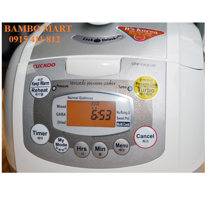 Trả góp 0% NỒI CƠM ĐIỆN HÀN QUỐC CUCKOO CRP FA0610F