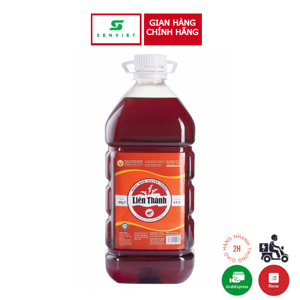 Nước mắm Liên Thành 40 độ đạm chai lớn 4 Lít