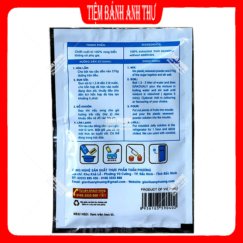 Bột Rau Câu Con Cá Dẻo gói 10gram