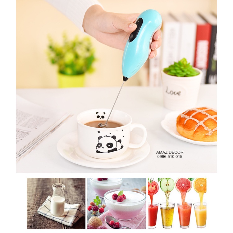 Máy Đánh Trứng Tạo Bọt Cafe Cầm Tay Chạy Pin Tiểu AA Mini