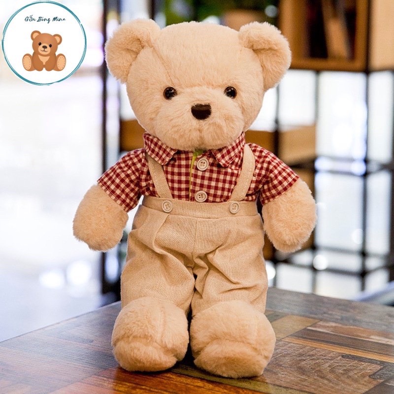 Gấu Bông Teddy Mặc Váy Yếm - Teddy đôi -  Gấu Bông Mina