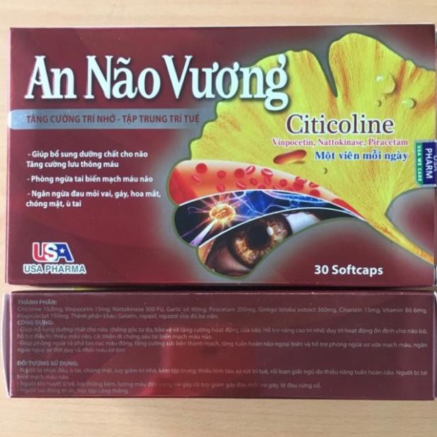 Combo 2 hộp  bổ não AN NÃO VƯƠNG- Giúp bổ huyết, hoạt huyết tăng cường tuần hoàn não , tăng cường lưu thông máu lên não.