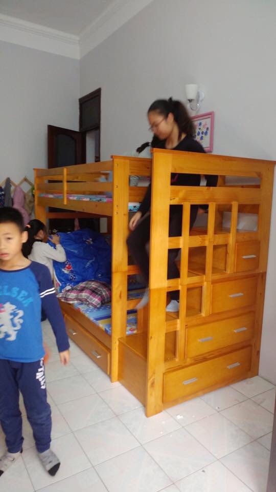 Giường 3 Tầng Ali Gỗ Tự Nhiên