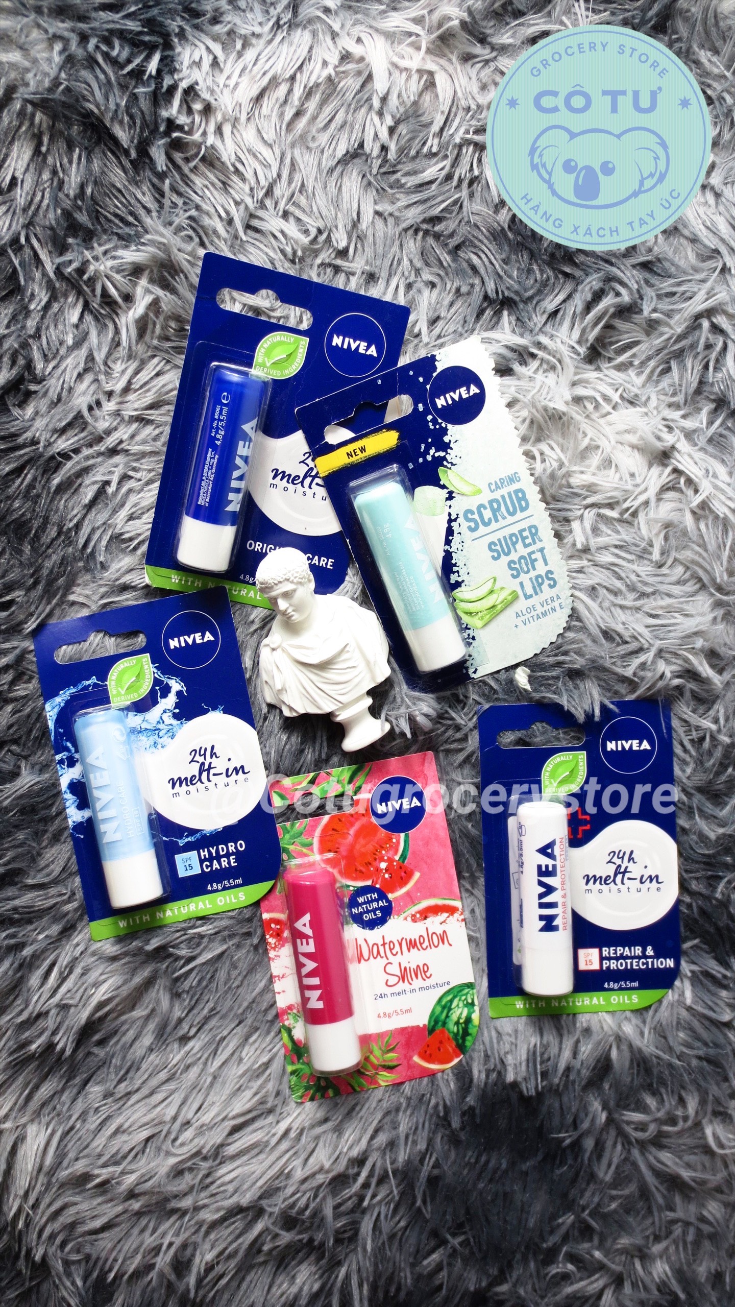 Son Dưỡng Nivea Nhiều Loại (Hàng Úc) 4,8G