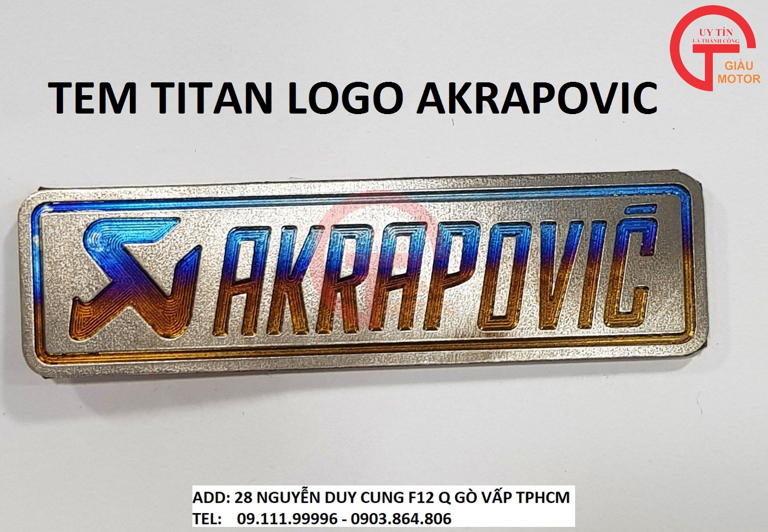 TEM TITAN LOGO AKRAPOVIC DÀY DẶN, TINH SẢO