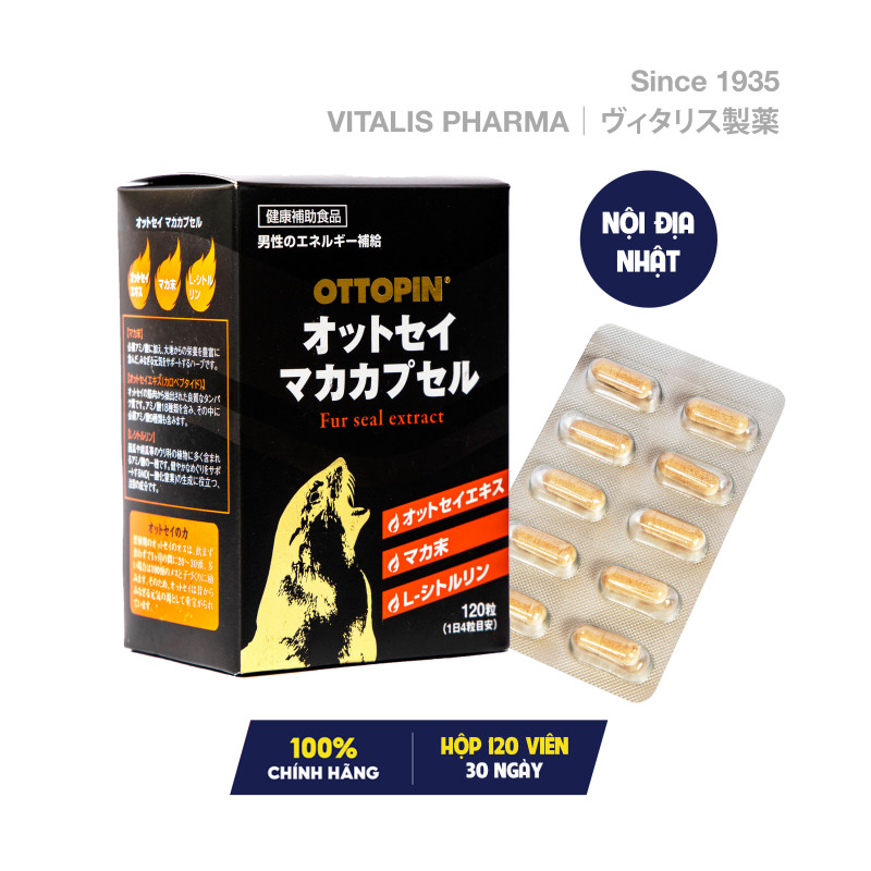 Viên uống OTTOPIN® Fur Seal Maca Capsules chứa Callopeptides & Maca hỗ trợ giúp tăng cường sức khỏe và sinh lý nam giới