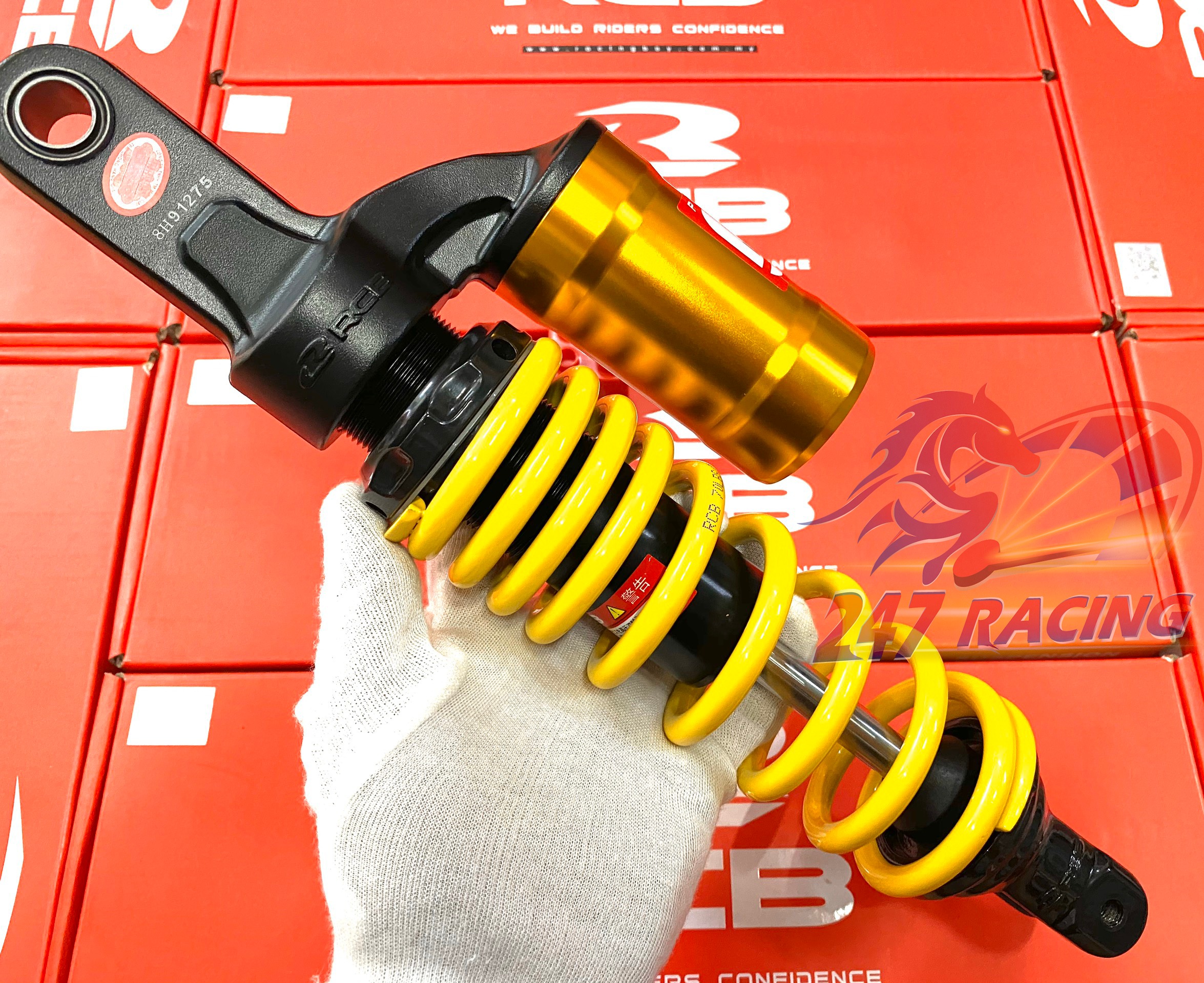 Phuộc Vario,Vision mẫu RCB MB-2 bình dầu chính hãng Siêu Rẻ màu Vàng