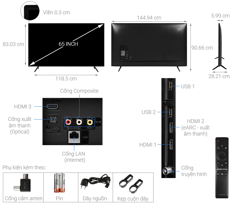 Smart Tivi 4K Samsung 55inch UA55TU8100