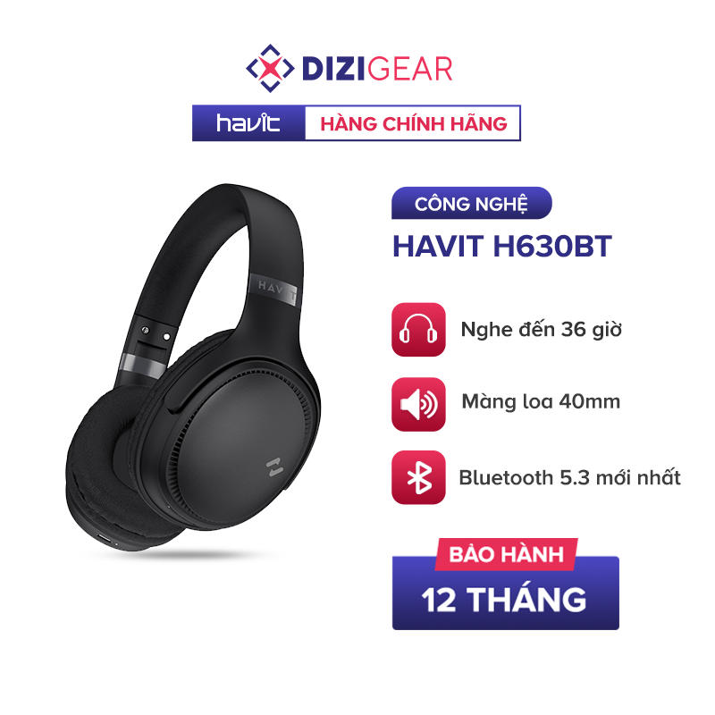Tai Nghe Bluetooth Headphone HAVIT H630BT, Driver 40mm, BT 5.3