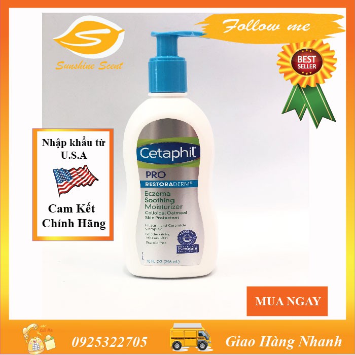 Kem dưỡng trị chàm Cetaphil PRO Restore Derm Eczema Soothing Moisturizer (296ml)
