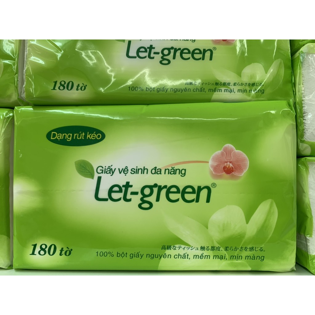 Giấy vệ sinh let-green 18x21cm 180 tờ