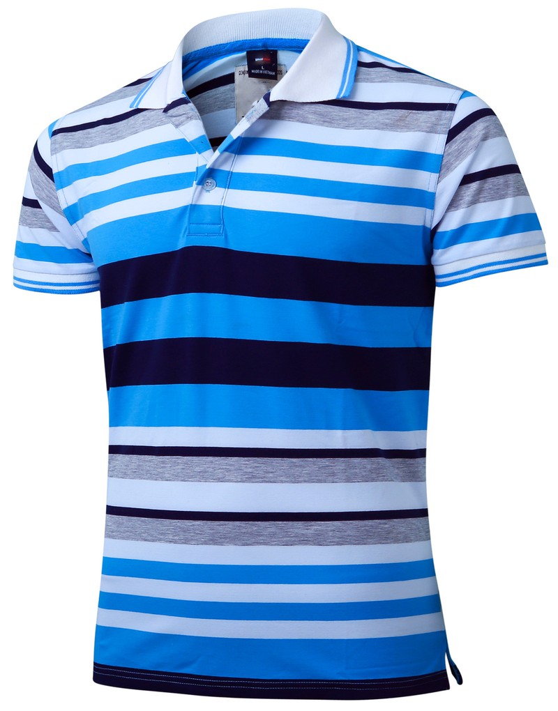 Áo thun sọc nam vải cotton mịn mát