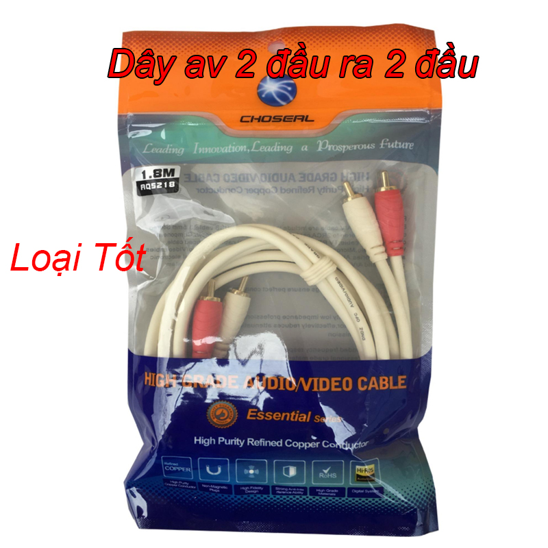 Dây AV 2 Đầu Ra 2 Đầu Loại Tốt (1,8m)