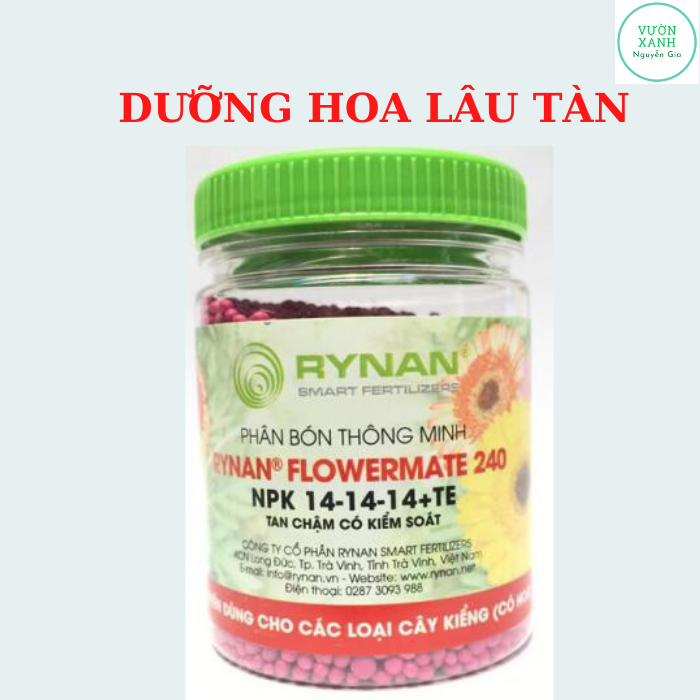 Phân bón tan chậm thông minh RYNAN 240 cho cây hoa - Dưỡng cây, dưỡng hoa lâu tàn