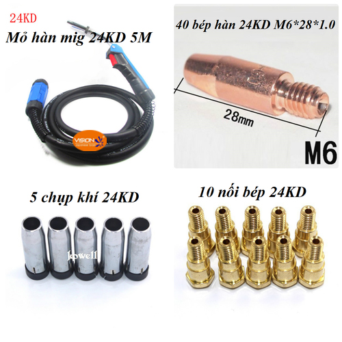 chụp 24kd.bộ 10c dùng cho mỏ hàn MIG 24KD