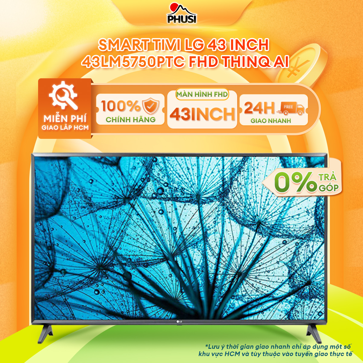 [Trả góp 0%] Smart Tivi LG 43 inch 43LM5750PTC FHD ThinQ AI, Điều khiển thông minh, Điều khiển bằng giọng nói- Hàng chính hãng (Chỉ giao HCM)