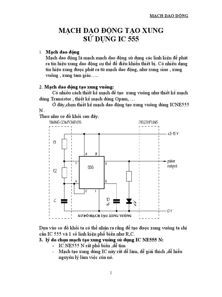 Mạch tạo xung NE555