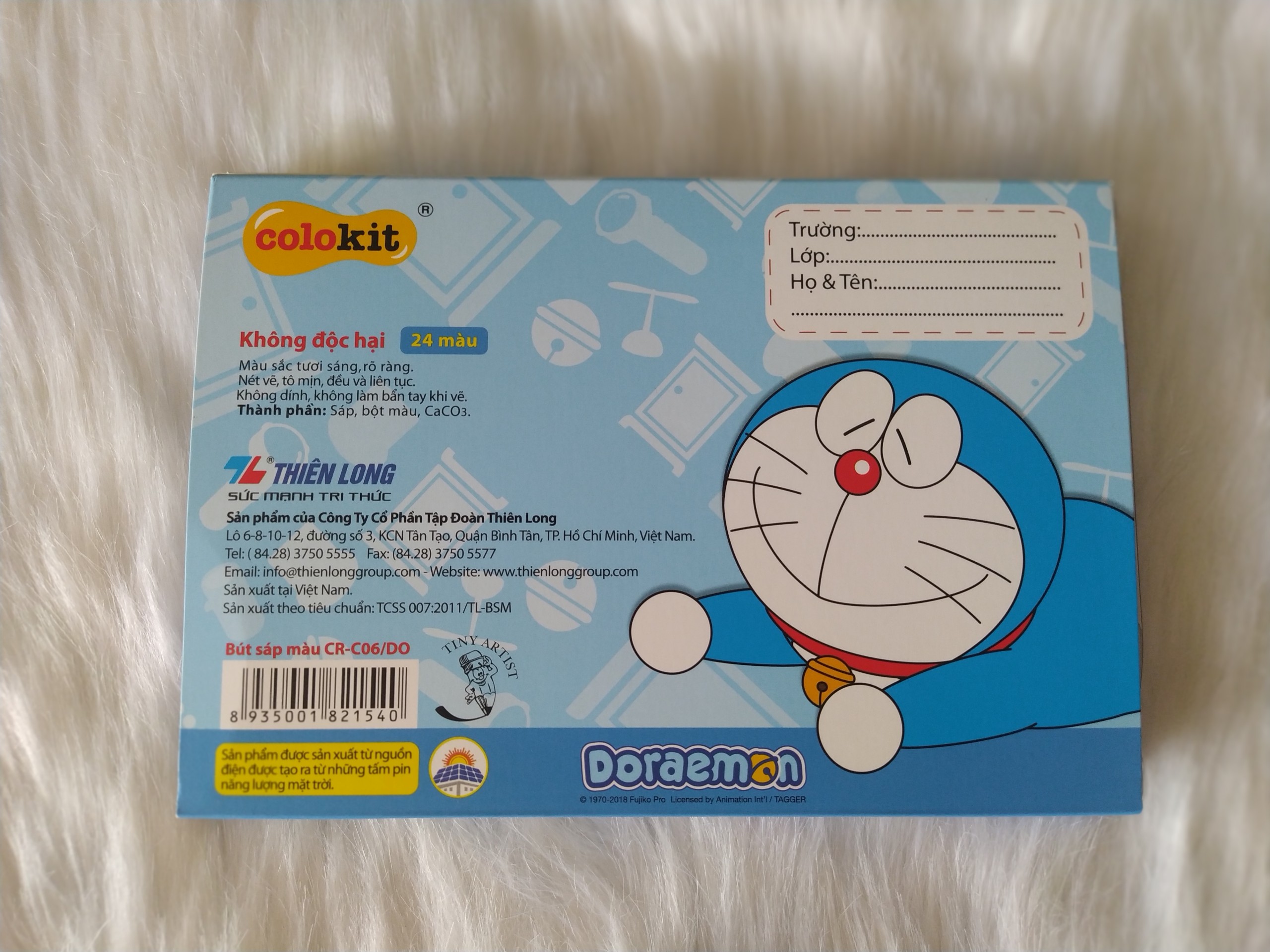 Sáp màu Doraemon 24 màu Colokit | CR-C06,C05,C04/DO