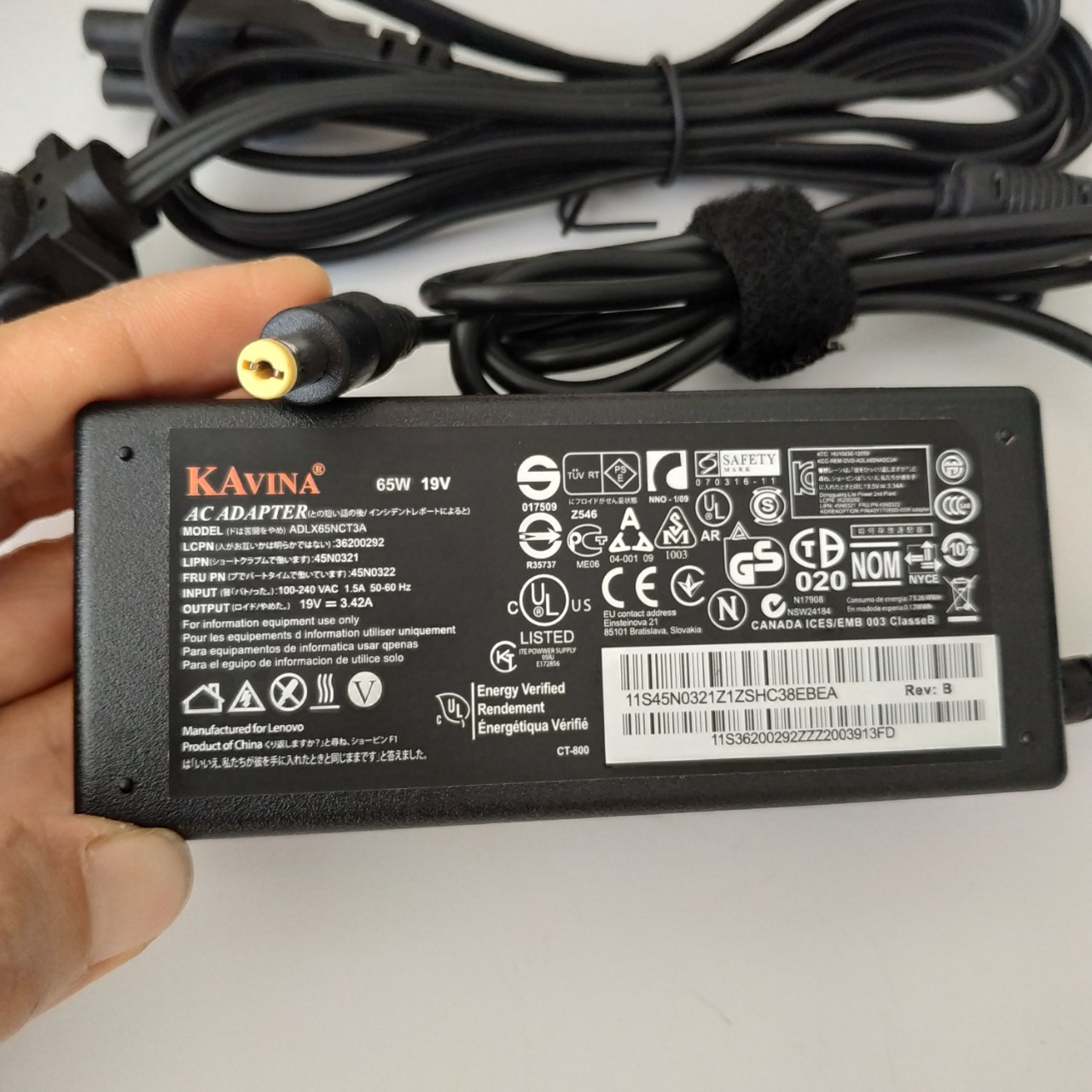 [HCM]Sạc Laptop Acer Chính Hãng Kavina 19V - 3.42A - 65W Tặng Kèm Dây Nguồn