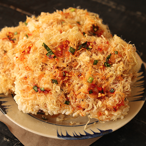 [HCM]Cơm cháy siêu chà bông cay 500gr GHIENFOODS