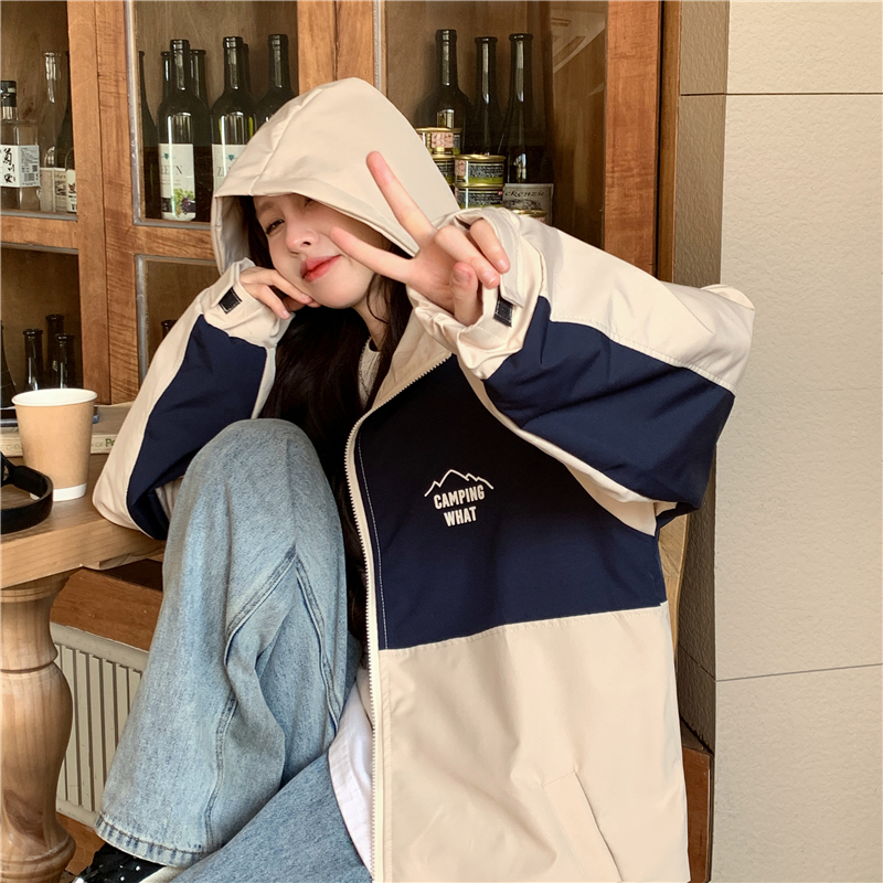 Áo khoác gió Nữ 2 lớp học sinh fom rộng kiểu giáng UNISEX phối thân 2 màu siêu xinh