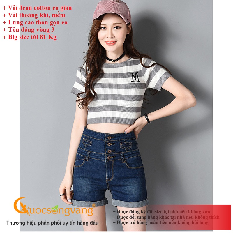 Quần short jean nữ quần short lưng cao GLQ064