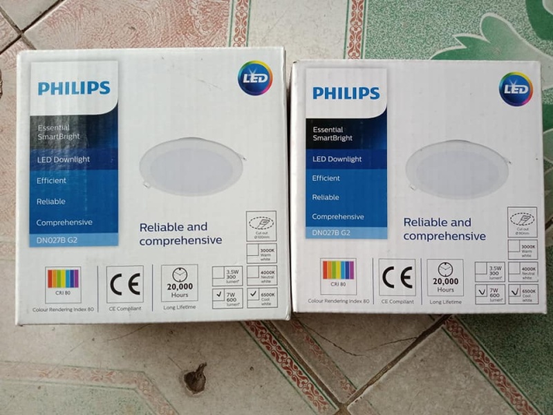 Đèn PHILIPS LED Âm trần Tròn DN027B G2 7w D90,D100 Trăng, vàng, trung tính