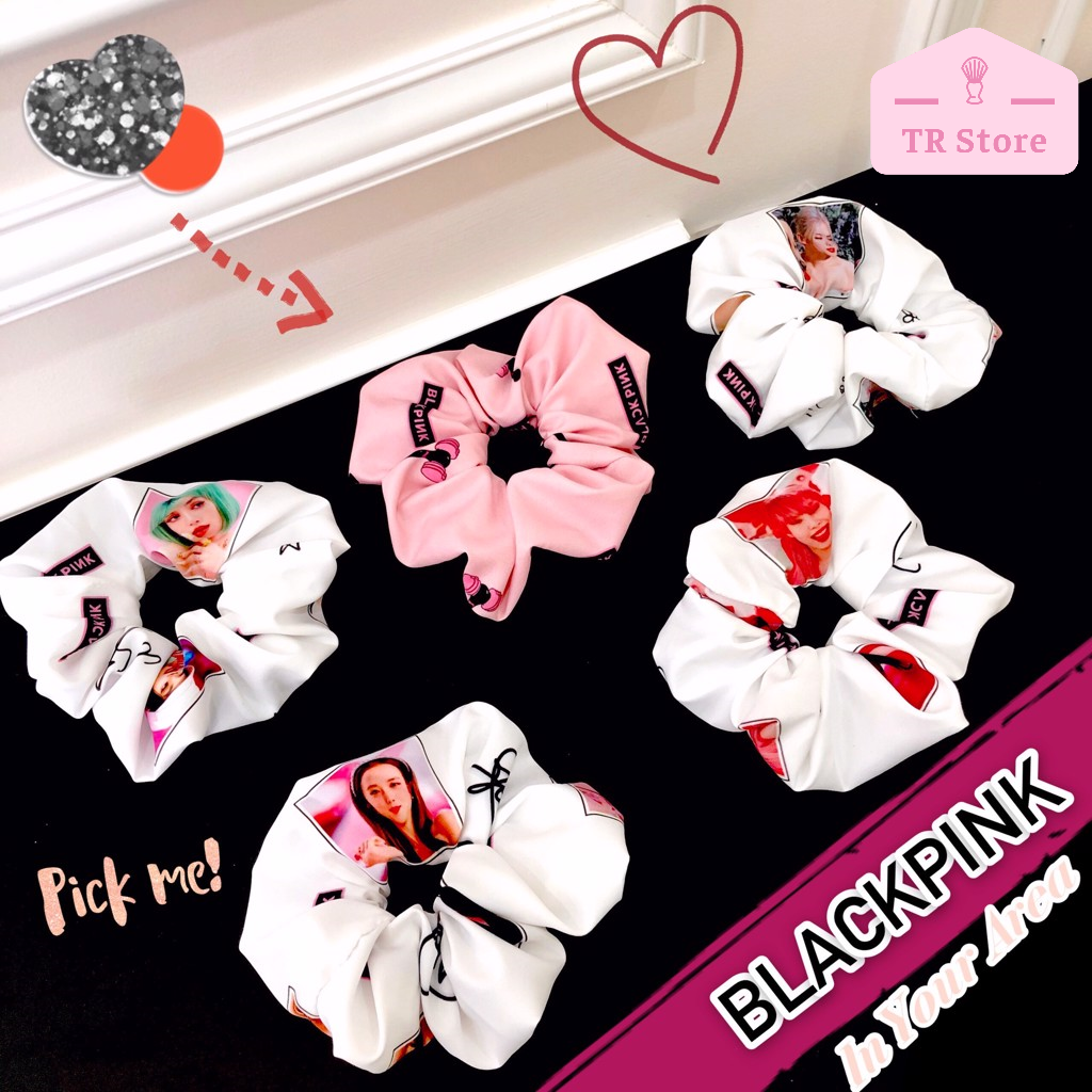 [HCM]Scrunchies Black Pink cột tóc hot hit