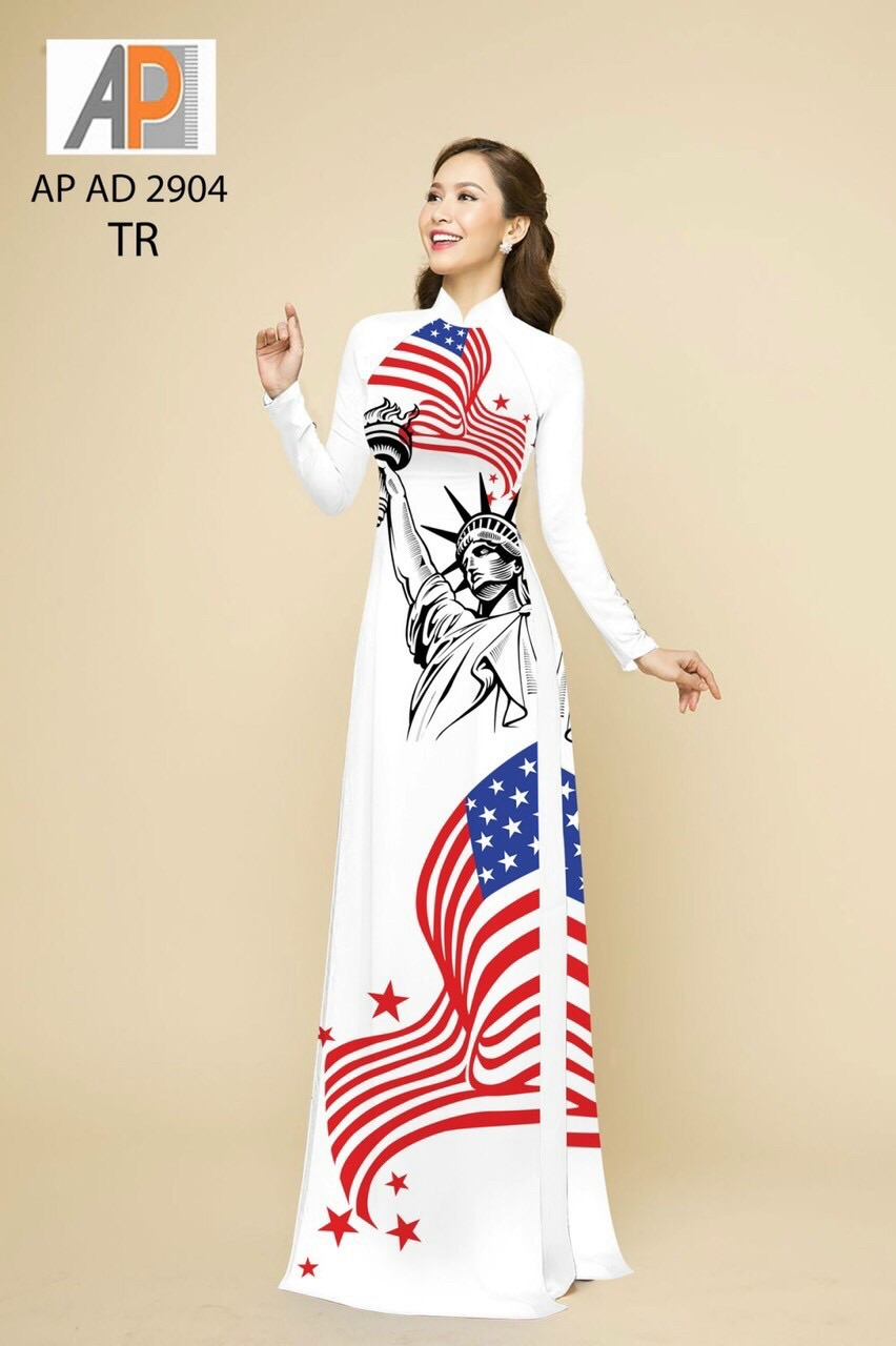 Vải áo dài in lá cờ