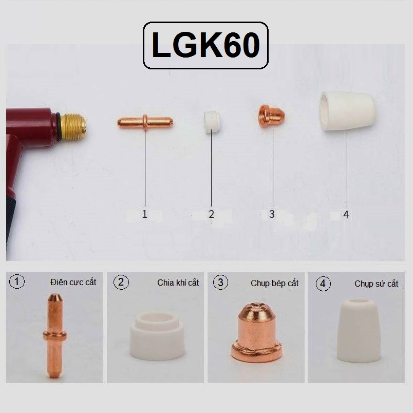 Sứ chia khí mỏ cắt plasma KLG60 - 10 cái