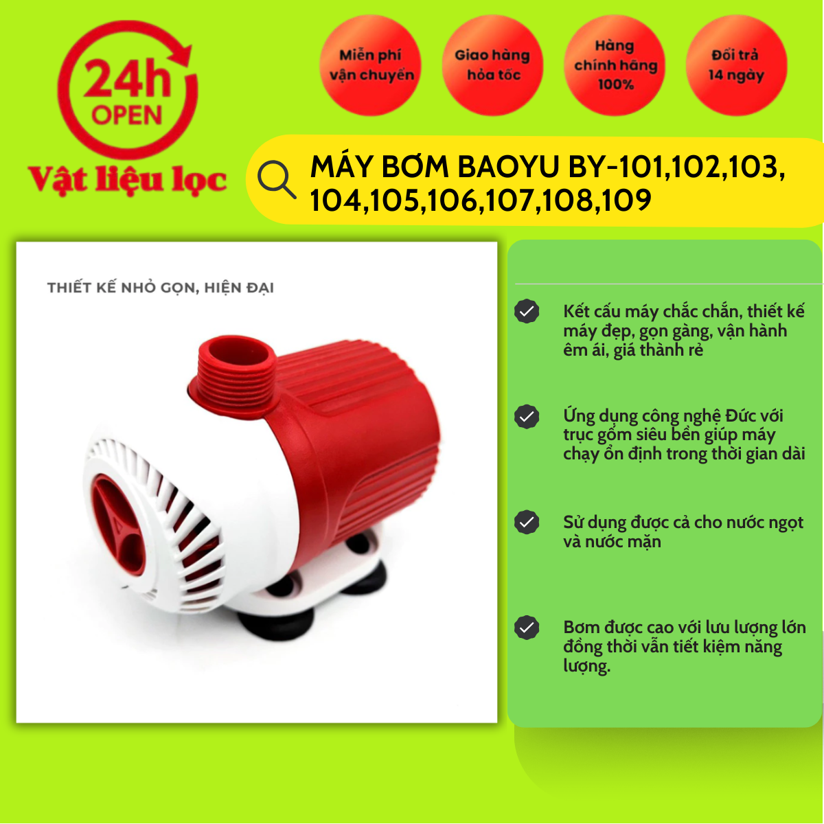 Máy Bơm Chìm Bể Cá BaoYu  Dành Cho Bể Cá Cảnh By 101-109