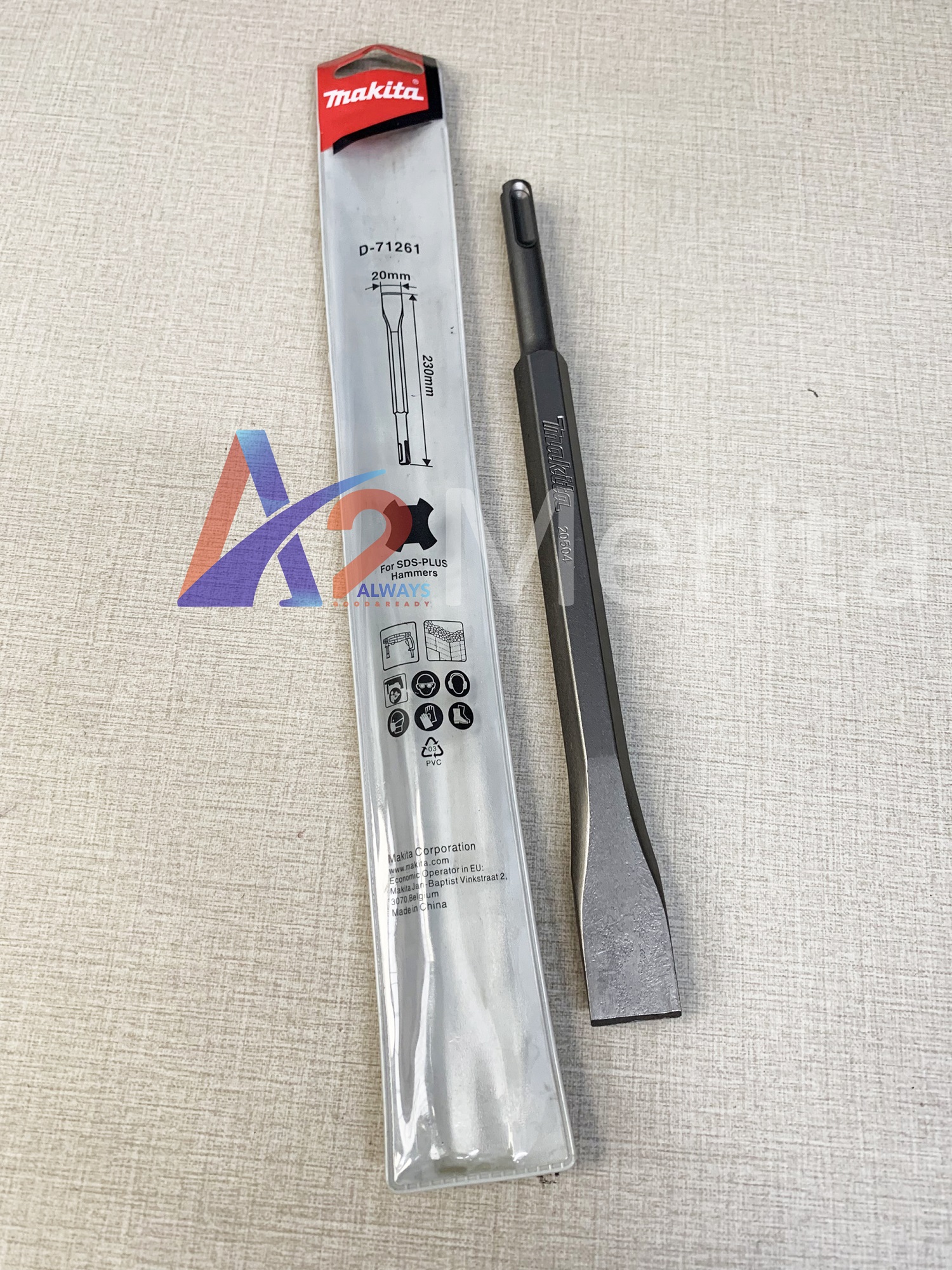 Mũi đục dẹp 20x230mm chuôi sds plus makita d-71261