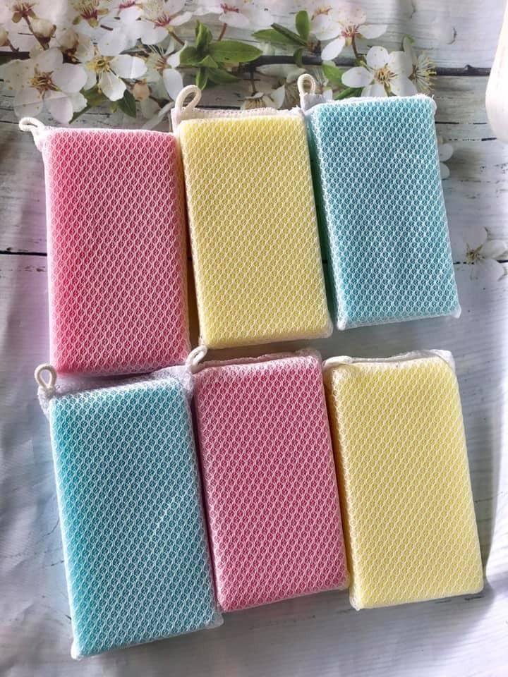 Set 7 miếng xốp rửa bát bọc lưới - tạo bọt