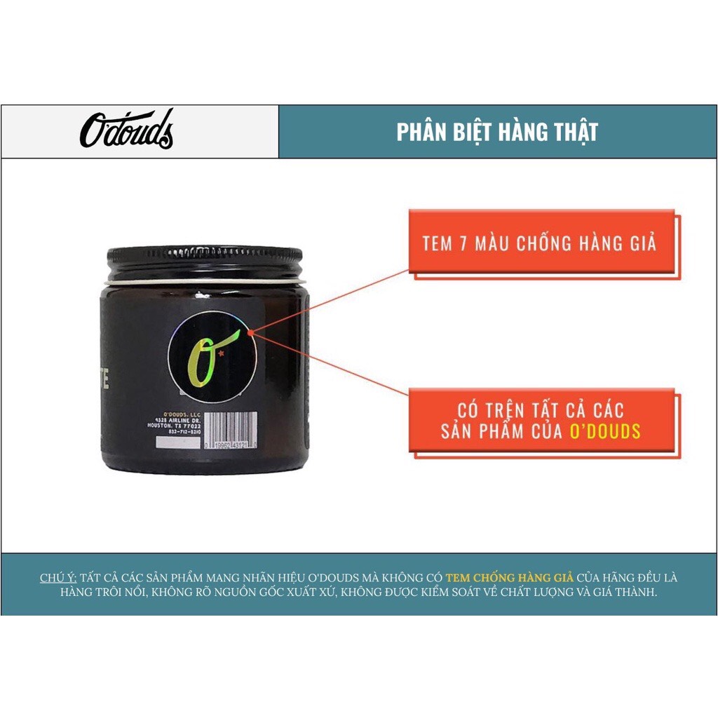 Sáp Vuốt Tóc O'douds Matte Paste, Dry Wax, Styling Treatment 114g