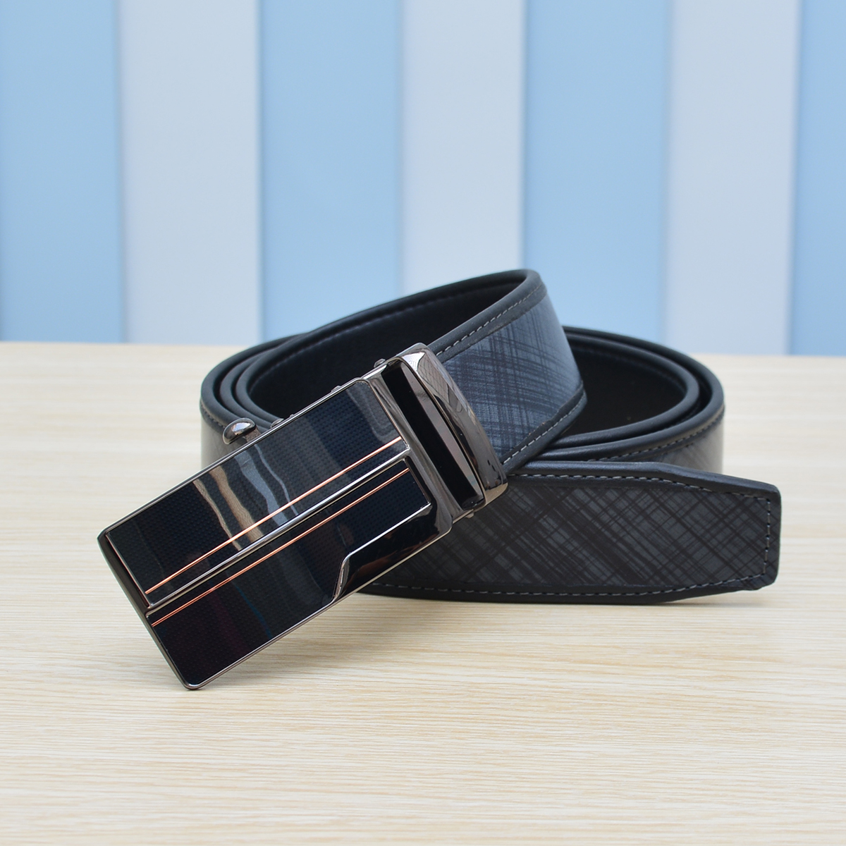 Thắt Lưng Da Bò Shakavn SK511 (đen vân)