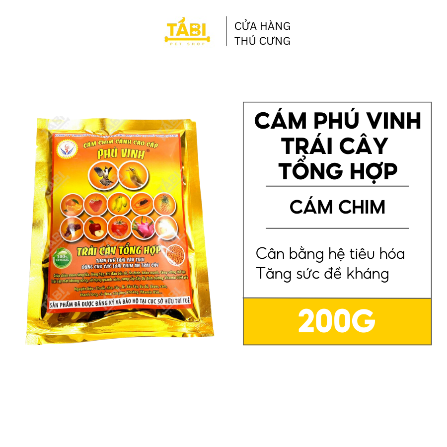 Cám Phú Vinh Trái Cây Tổng Hợp 200g - Thức Ăn Chim Cao Cấp Hoa Quả.