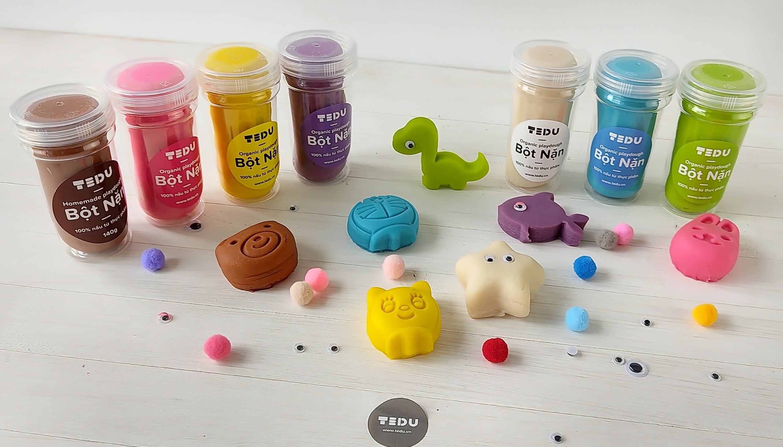 Bột Nặn Đất Nặn An Toàn TEDU (140gr) + Khuôn nhí