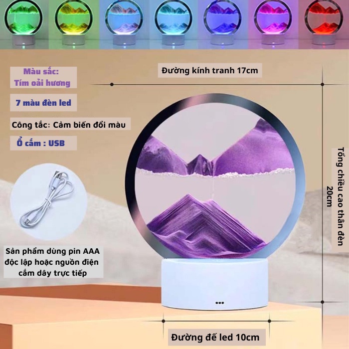 Tranh cát chuyển động 3D có đèn Led