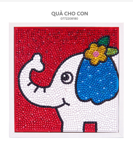 Tranh Đính Đá Handmade Rèn Tính Kiên Nhẫn Tỉ Mỉ Cùng Năng Khiếu Mỹ Thuật Cho Bé (có kèm khung tranh)